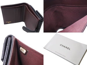 極美品 CHANEL シャネル タイムレス クラシックライン コンパクトウォレット 財布 マトラッセ ココマーク キャビアスキン 中古 66340