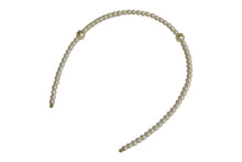 Load image into Gallery viewer, CHANEL シャネル ココマーク フェイクパールカチューシャ ヘアアクセサリー ホワイト ゴールド 美品 中古 66342