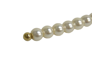 CHANEL シャネル ココマーク フェイクパールカチューシャ ヘアアクセサリー ホワイト ゴールド 美品 中古 66342