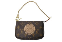 画像をギャラリービューアに読み込む, LOUIS VUITTON ルイヴィトン ミニ ポシェット アクセソワール ポーチ M60153 T&amp;B ブラウン ゴールド金具 美品 中古 66344