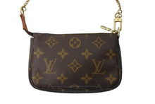 画像をギャラリービューアに読み込む, LOUIS VUITTON ルイヴィトン ミニ ポシェット アクセソワール ポーチ M60153 T&amp;B ブラウン ゴールド金具 美品 中古 66344