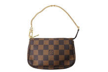 画像をギャラリービューアに読み込む, 極美品 LOUIS VUITTON ルイヴィトン ミニ ポシェット アクセソワール ポーチ N58009 ダミエキャンバス ゴールド金具 中古 66345