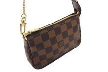 画像をギャラリービューアに読み込む, 極美品 LOUIS VUITTON ルイヴィトン ミニ ポシェット アクセソワール ポーチ N58009 ダミエキャンバス ゴールド金具 中古 66345