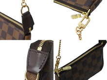 画像をギャラリービューアに読み込む, 極美品 LOUIS VUITTON ルイヴィトン ミニ ポシェット アクセソワール ポーチ N58009 ダミエキャンバス ゴールド金具 中古 66345