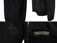 Load image into Gallery viewer, CHROME HEARTS クロムハーツ ライトダウンジャケット サイズXL ブラック ナイロン クロスパッチ9枚 シルバー925 美品 中古 66351