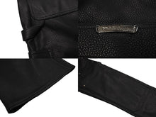 画像をギャラリービューアに読み込む, 未使用 CHROME HEARTS クロムハーツ 24年完売 カーペンター ダブルニー レザーパンツ ブラック SV925 サイズ34 中古 66352 
