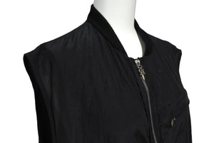 CHROME HEARTS クロムハーツ PAPA V2 ベスト サイズL ダガージップ スクロールタグ シルク コットン シルバー925 美品 中古 66353