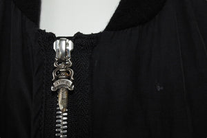 CHROME HEARTS クロムハーツ PAPA V2 ベスト サイズL ダガージップ スクロールタグ シルク コットン シルバー925 美品 中古 66353