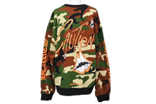 Load image into Gallery viewer, 新品同様 ChromeHearts クロムハーツ MattyBoy マッティボーイ Caution Crewneck スウェット カモ ブラウン サイズXL 中古 66356