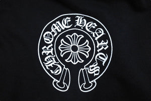 CHROME HEARTS クロムハーツ パーカー プルオーバー ホースシュープリント ホワイト ブラック サイズXS 美品 中古 66357