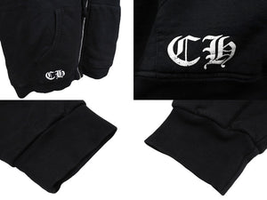 CHROME HEARTS クロムハーツ ジップパーカー トップス フーディ サイズXXL シルバー金具 ブラック 美品 中古 66361