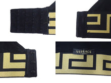 画像をギャラリービューアに読み込む, VERSACE ヴェルサーチ ブラトップ グレカ ボーダー トライアングル ブラレット ブラック ゴールド 美品 中古 66374 