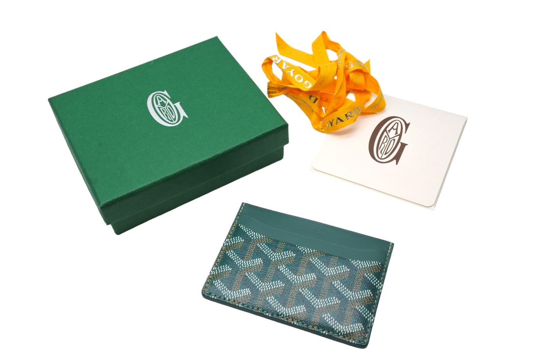 新品未使用 GOYARD ゴヤール サン シュルピス カードケース グリーン PVC レザー STSULPPMLTY09CL09X 中古 66377