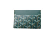 画像をギャラリービューアに読み込む, 新品未使用 GOYARD ゴヤール サン シュルピス カードケース グリーン PVC レザー STSULPPMLTY09CL09X 中古 66377