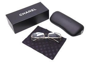 CHANEL シャネル サングラス メガネ リムレス ココマーク 4093 イタリア製 メタル ラインストーン サイズ56□16 美品 中古 66383