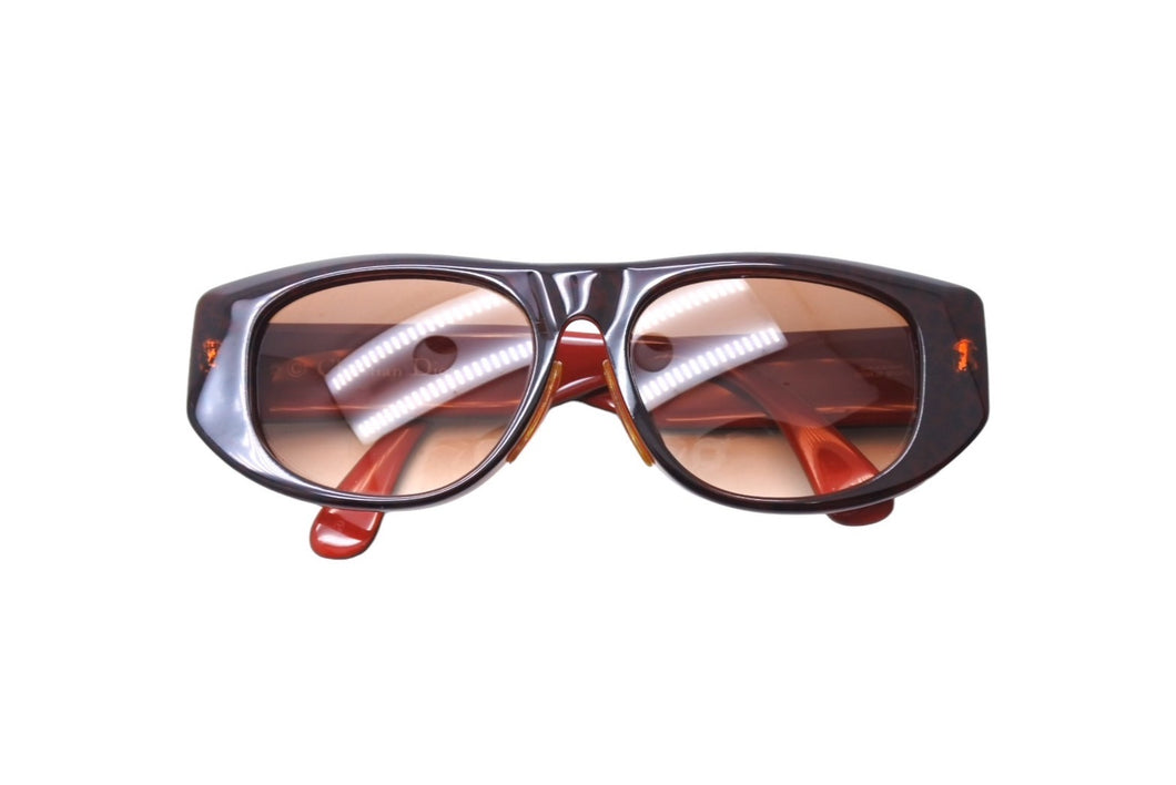 ChristianDior クリスチャンディオール サングラス 2556A プラスチック ブラック ワインレッド サイズ55□15 美品 中古 66388