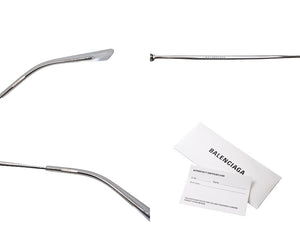 極美品 BALENCIAGA バレンシアガ サングラス カラーレンズ BB0015S 007 サイズ61□12-145 シルバー金具 イエロー 中古 66389