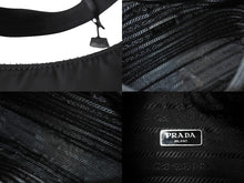 画像をギャラリービューアに読み込む, PRADA プラダ ホーボー RE-EDITION 2000 ホーボー ハンドバッグ トライアングル ブラック ナイロン ロゴロゴ 1NE515 美品 中古 66392 