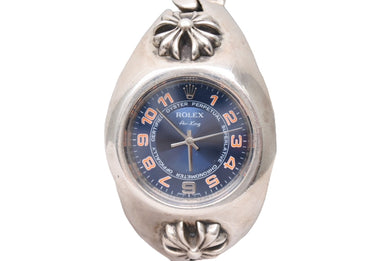 ロレックス クロムハーツ インボイス付き CHX ウォッチケース 114200 エアキング ブルーコンセントリック 美品 中古 66393