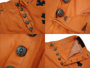 ChromeHearts クロムハーツ ギャラリーデプト リーバイス クロスパッチフレアデニムパンツ オレンジ サイズ28 美品 中古 66398
