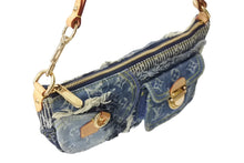 画像をギャラリービューアに読み込む, 極美品 LOUISVUITTON ルイヴィトン パウチィ ワンショルダーバッグ M95382 パッチワーク モノグラムデニム ブルー 中古 66403
