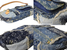 画像をギャラリービューアに読み込む, 極美品 LOUISVUITTON ルイヴィトン パウチィ ワンショルダーバッグ M95382 パッチワーク モノグラムデニム ブルー 中古 66403