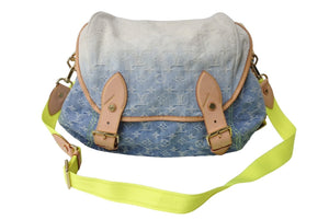極美品 LouisVuitton ルイヴィトン デニム サンライズ ショルダーバッグ ブルーグラデーション デニムキャンバス M93189 中古 66404