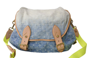 極美品 LouisVuitton ルイヴィトン デニム サンライズ ショルダーバッグ ブルーグラデーション デニムキャンバス M93189 中古 66404