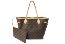 画像をギャラリービューアに読み込む, 極美品 LOUIS VUITTON ルイヴィトン ネヴァーフルMM トートバッグ M40156 モノグラム ブラウン PVC レザー 中古 66407