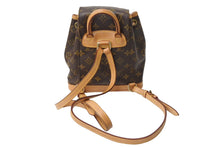 画像をギャラリービューアに読み込む, LOUIS VUITTON ルイヴィトン ミニモンスリ リュック バックパック M51137 モノグラム ブラウン 美品 中古 66408