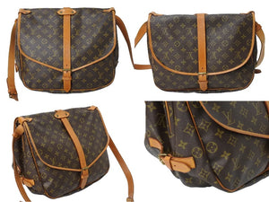 Louis Vuitton ルイヴィトン ソミュール35 ショルダーバッグ M42254 モノグラム キャンバス ブラウン ゴールド金具 美品 中古 66413