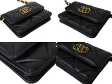 Load image into Gallery viewer, 極美品 CHANEL シャネル チェーンショルダーポーチ 31番台 ココマーク ラムスキン ブラック ゴールド シルバー 中古 66417
