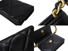 Load image into Gallery viewer, 極美品 CHANEL シャネル チェーンショルダーポーチ 31番台 ココマーク ラムスキン ブラック ゴールド シルバー 中古 66417