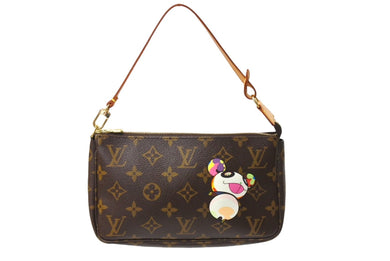 極美品 LOUIS VUITTON ルイヴィトン ポシェット アクセソワール アクセサリーポーチ M51981 村上隆 モノグラム パンダ 中古 66420
