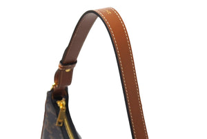 極美品 CELINE セリーヌ ワンショルダーバッグ トリオンフ 19395 2BZJ PVC レザー ブラウン ゴールド金具 総柄 中古 66425