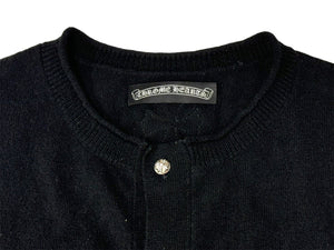 CHROME HEARTS クロムハーツ ニットベスト サイズS CHプラスパッチ レザー カシミヤ シルバ−925 ブラック 美品 中古 66470