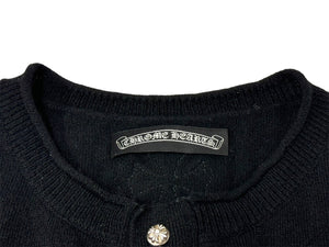 CHROME HEARTS クロムハーツ ニットベスト サイズS CHプラスパッチ レザー カシミヤ シルバ−925 ブラック 美品 中古 66470