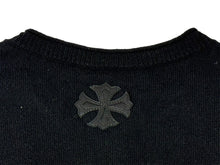 Load image into Gallery viewer, CHROME HEARTS クロムハーツ ニットベスト サイズS CHプラスパッチ レザー カシミヤ シルバ−925 ブラック 美品 中古 66470