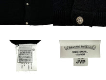 Load image into Gallery viewer, CHROME HEARTS クロムハーツ ニットベスト サイズS CHプラスパッチ レザー カシミヤ シルバ−925 ブラック 美品 中古 66470