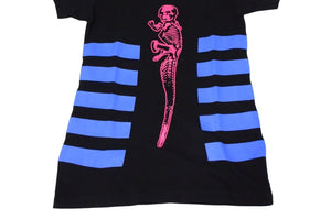 極美品 CHROME HEARTS クロムハーツ 半袖Ｔシャツ サイズS FOTI フォティ スカル プリント コットン ブラック ブルー ピンク 中古 4c065828