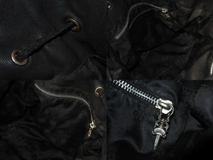 CHROMEHEARTS クロムハーツ JILLIAN ジリアン ショルダーバッグ ラージCHクロス レザー シルバー925 ブラック 美品 中古 66477
