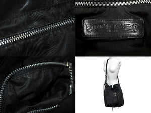 CHROMEHEARTS クロムハーツ JILLIAN ジリアン ショルダーバッグ ラージCHクロス レザー シルバー925 ブラック 美品 中古 66477