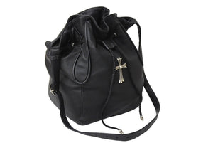 CHROMEHEARTS クロムハーツ JILLIAN ジリアン ショルダーバッグ ラージCHクロス レザー シルバー925 ブラック 美品 中古 66477
