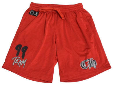 新品未使用 CHROME HEARTS クロムハーツ MATTY BOY MESH VARSITY SHORTS ハーフパンツ メッシュパンツ サイズM レッド 中古 66480