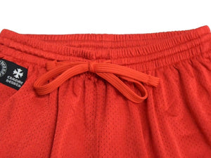 新品未使用 CHROME HEARTS クロムハーツ MATTY BOY MESH VARSITY SHORTS ハーフパンツ メッシュパンツ サイズM レッド 中古 66480