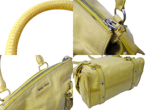 MIUMIU ミュウミュウ ハンドバッグ ショルダーバッグ S030801 サイドリボン 2WAY イエロー シルバー金具 美品 中古 66481 