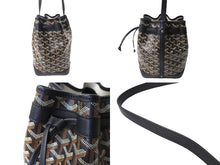 画像をギャラリービューアに読み込む, 新品未使用 GOYARD ゴヤール プティフロ バケット バッグ ブラック ショルダーバッグ コーティングキャンバス カーフスキン PEFLOTPMLTY01CL01P 中古 66486