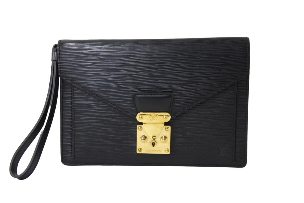 LOUIS VUITTON ルイヴィトン セリエ ドラゴンヌ M52612 セカンドバッグ エピ ブラック ゴールド金具 美品 中古 66496