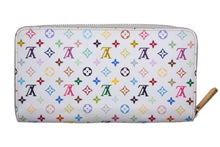 Load image into Gallery viewer, 極美品 LOUIS VUITTON ルイヴィトン ジッピーウォレット M60241 モノグラムキャンバス ゴールド金具 ホワイト マルチカラー 中古 66498