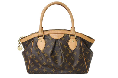 極美品 LOUIS VUITTON ルイヴィトン ティヴォリPM ハンドバッグ M40143 モノグラム PVC レザー ブラウン ゴールド金具 中古 66499